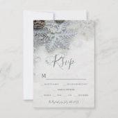 Winter wonderland Silver Snow-typografie rsvp (Voorkant)
