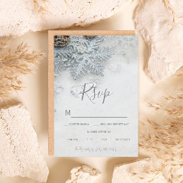 Winter wonderland Silver Snow-typografie rsvp Kaartje