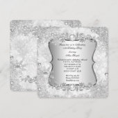 Winter Wonderland Silver Snowflake Birthday 2 Kaart (Voorkant / Achterkant)