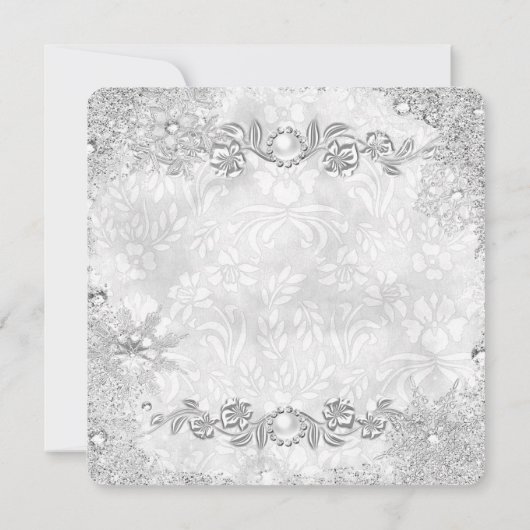 Winter Wonderland Silver Snowflake Birthday 2 Kaart (Achterkant)