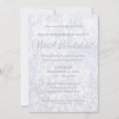Winter Wonderland Silver Sparkle Party Invitation Kaart (Voorkant)
