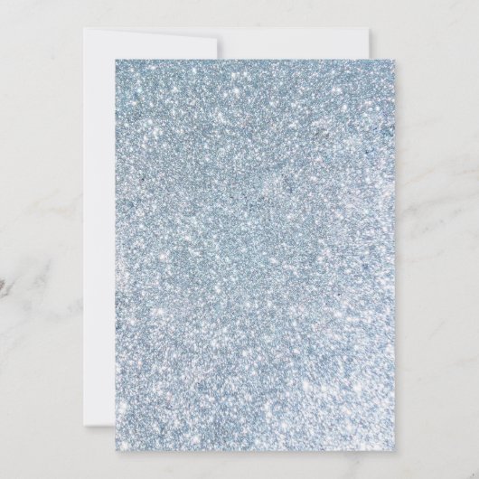 Winter Wonderland Silver Sparkle Party Invitation Kaart (Achterkant)