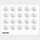 Winter Wonderland Silver Sparkle Unicorn Party Ronde Sticker (Vel)