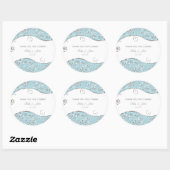 Winter Wonderland Silver Swirls Blue Sticker Label (Vel)