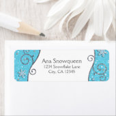 Winter Wonderland Silver Swirls Bright Blue Etiket (Insitu)