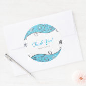 Winter Wonderland Silver Swirls Bright Blue Ronde Sticker (Envelop)