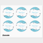 Winter Wonderland Silver Swirls Bright Blue Ronde Sticker (Vel)
