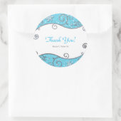 Winter Wonderland Silver Swirls Bright Blue Ronde Sticker (Tas)