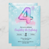 `Winter Wonderland Slaapfeest Uitnodiging (Voorkant / Achterkant)