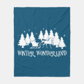 Winter Wonderland Sleigh Ride Scene Fleece Deken (Voorkant)