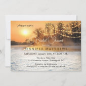 Winter Wonderland Slingerlichten QR Bruidsfeest Kaart (Voorkant)