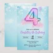 `winter Wonderland Slumber party Uitnodiging (Voorkant / Achterkant)