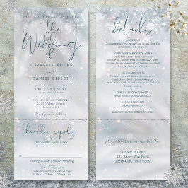 Winter Wonderland Sneeuw All-in-one Trouwjurk Kaart