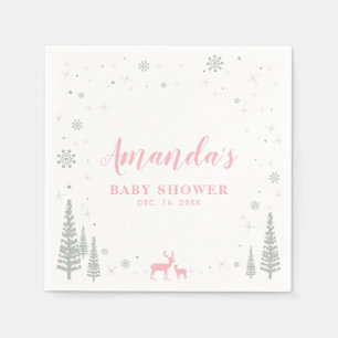 Winter Wonderland Sneeuw Baby Shower Papieren Serv Servet