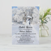 Winter Wonderland Sneeuw Bruids Douche Uitnodiging (Staand voorkant)