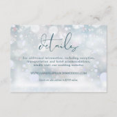 Winter Wonderland Sneeuw Bruiloft Details Informatiekaartje (Voorkant)