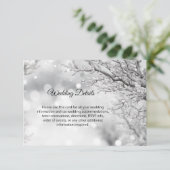 Winter Wonderland Sneeuw Bruiloft Details Inserts Informatiekaartje (Staand voorkant)