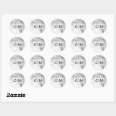 Winter Wonderland Sneeuw Bruiloft Initialen SEAL Ronde Sticker (Vel)
