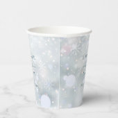Winter Wonderland Sneeuw Bruiloft Papieren Bekers (Rechts)
