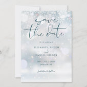 Winter Wonderland Sneeuw Bruiloft Save The Date (Voorkant)