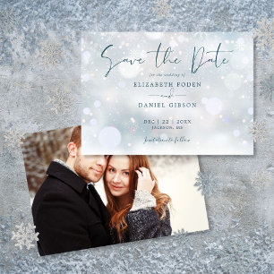 Winter Wonderland Sneeuw Bruiloft Save The Date