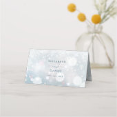 Winter Wonderland Sneeuw Bruiloft Vouwkaart Plaatskaartje (Achterkant)