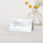 Winter Wonderland Sneeuw Bruiloft Vouwkaart Plaatskaartje (Voorkant)