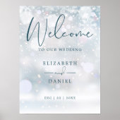 Winter Wonderland Sneeuw Bruiloft Welkomstbord Poster (Voorkant)