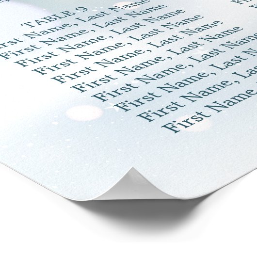 Winter Wonderland Sneeuw Bruiloftstoewijzingskaart Poster (Hoek)