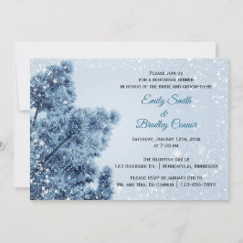 Winter Wonderland Sneeuw en Pine Rehearsal Dinner Kaart