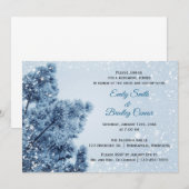 Winter Wonderland Sneeuw en Pine Rehearsal Dinner Kaart (Voorkant / Achterkant)