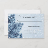 Winter Wonderland Sneeuw en Pine Wedding Response RSVP Kaartje (Voorkant)