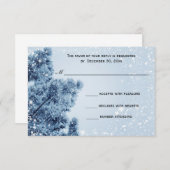 Winter Wonderland Sneeuw en Pine Wedding Response RSVP Kaartje (Voorkant / Achterkant)