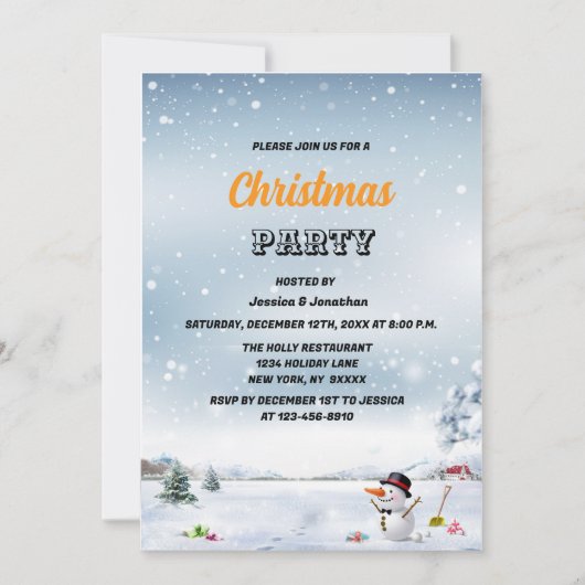 Winter wonderland sneeuw Kerst bedrijf Kaart (Voorkant)