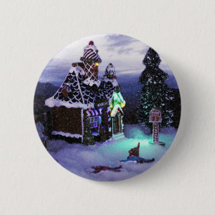 Winter Wonderland Sneeuw Scene 2020 Ronde Button 5,7 Cm