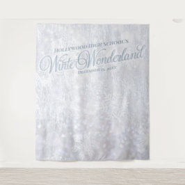 Winter Wonderland Sneeuw Scene | Feest Achtergrond Wandkleed