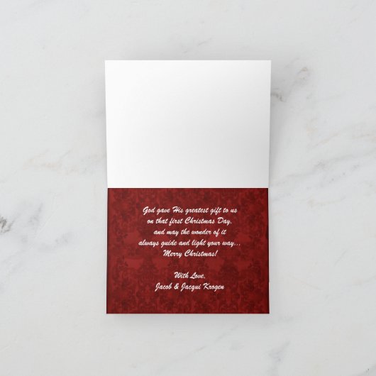 Winter Wonderland Sneeuw Scène Pijnbomen Kerstmis Feestdagen Kaart (Binnen)