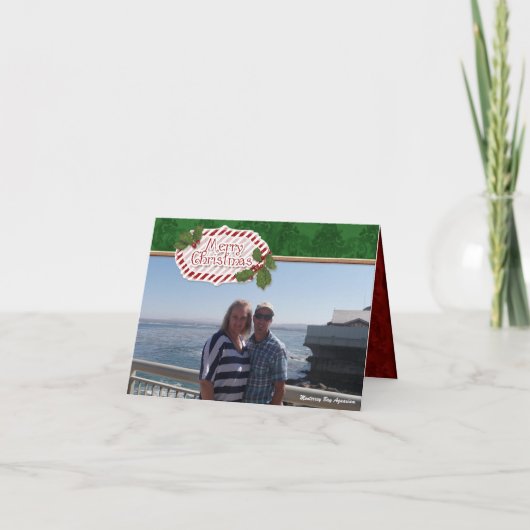 Winter Wonderland Sneeuw Scène Pijnbomen Kerstmis Feestdagen Kaart (Voorkant)