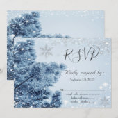 Winter Wonderland,Sneeuw, Sneeuwvlokken RSVP Kaart (Voorkant / Achterkant)