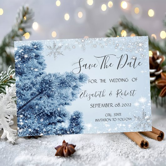 Winter Wonderland, sneeuw, sneeuwvlokken sparen de Save The Date