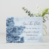 Winter Wonderland, sneeuw, sneeuwvlokken sparen de Save The Date (Staand voorkant)