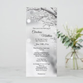 Winter Wonderland Sneeuw trouwceremonie Programmakaart (Staand voorkant)