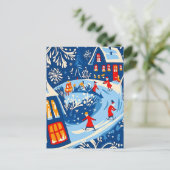 Winter Wonderland, Sneeuw Wereldbol, Vakantie volk Feestdagenkaart (Staand voorkant)