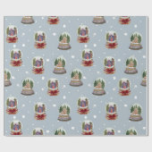 Winter Wonderland Sneeuw Wereldbollen Cadeaupapier (Vlak)
