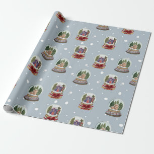 Winter Wonderland Sneeuw Wereldbollen Cadeaupapier