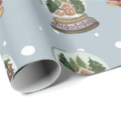 Winter Wonderland Sneeuw Wereldbollen Cadeaupapier (Rol Hoek)