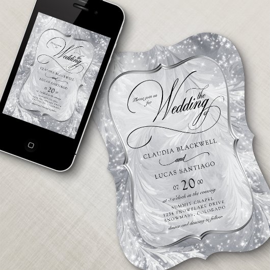 Winter Wonderland Sneeuw Zilveren Bruiloft Kaart