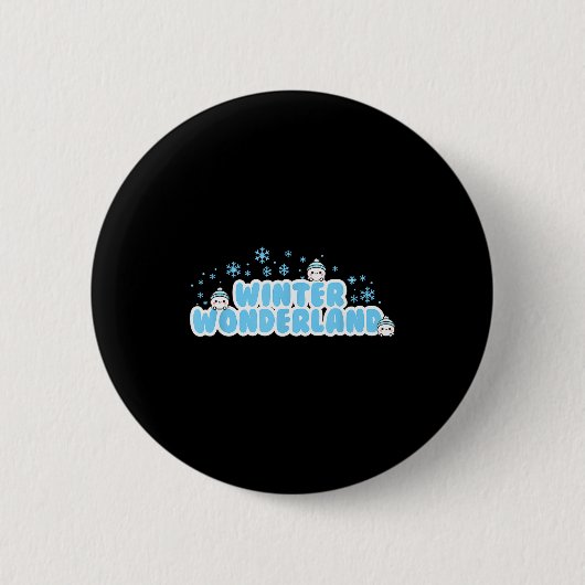 Winter Wonderland Sneeuwbal  Ronde Button 5,7 Cm (Voorkant)