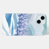 Winter Wonderland Sneeuwblauwe Aquarel Schilderij Case-Mate iPhone Case (Achterkant (horizontaal))