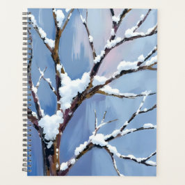 Winter Wonderland Sneeuwboomtakken Geschilderd Planner